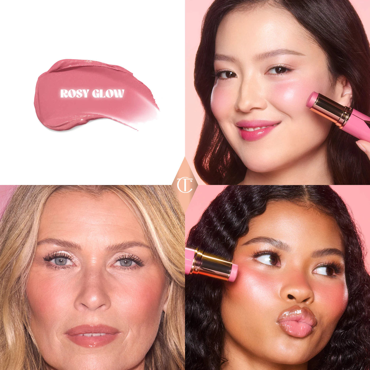 *PREORDEN: Unreal Lip + Cheek Glow Blush Stick with Hyaluronic Acid - Charlotte Tilbury / Rubor hidratante en barra