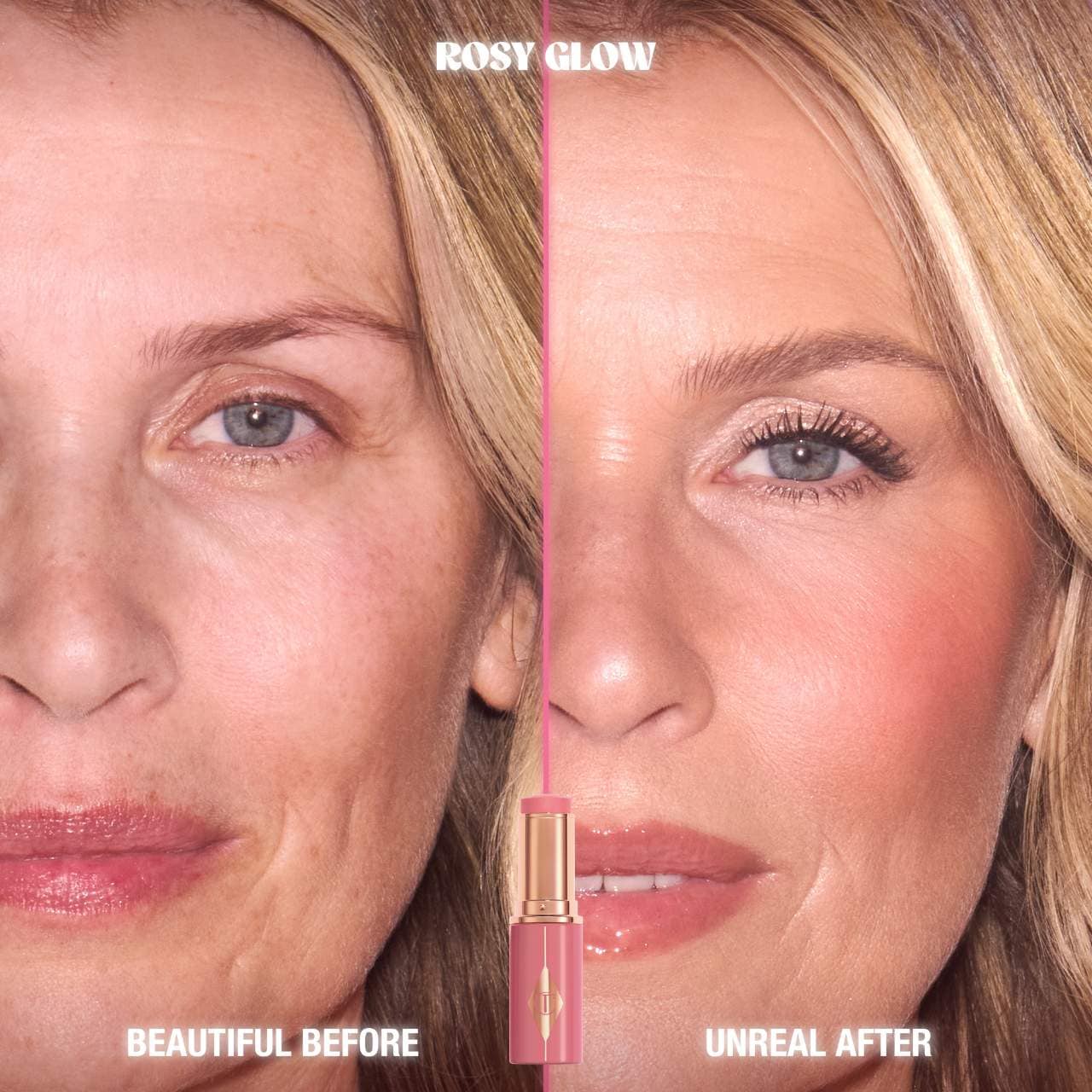 *PREORDEN: Unreal Lip + Cheek Glow Blush Stick with Hyaluronic Acid - Charlotte Tilbury / Rubor hidratante en barra