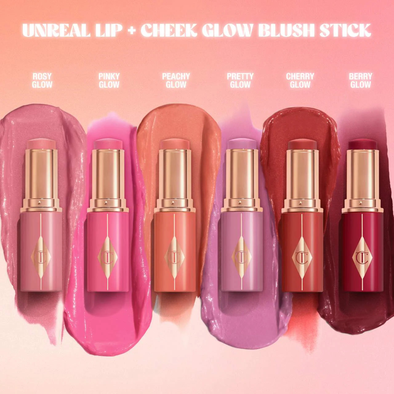 *PREORDEN: Unreal Lip + Cheek Glow Blush Stick with Hyaluronic Acid - Charlotte Tilbury / Rubor hidratante en barra