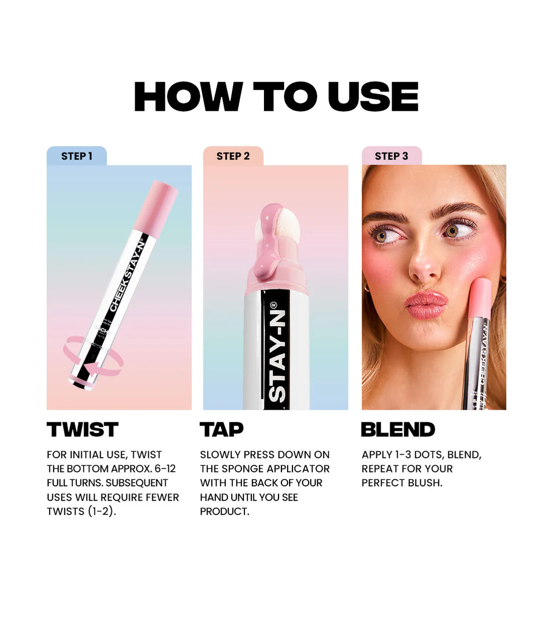Cheek STAY-N® All-day Liquid Blush -  SACHEU  / Rubor liquido de larga duración