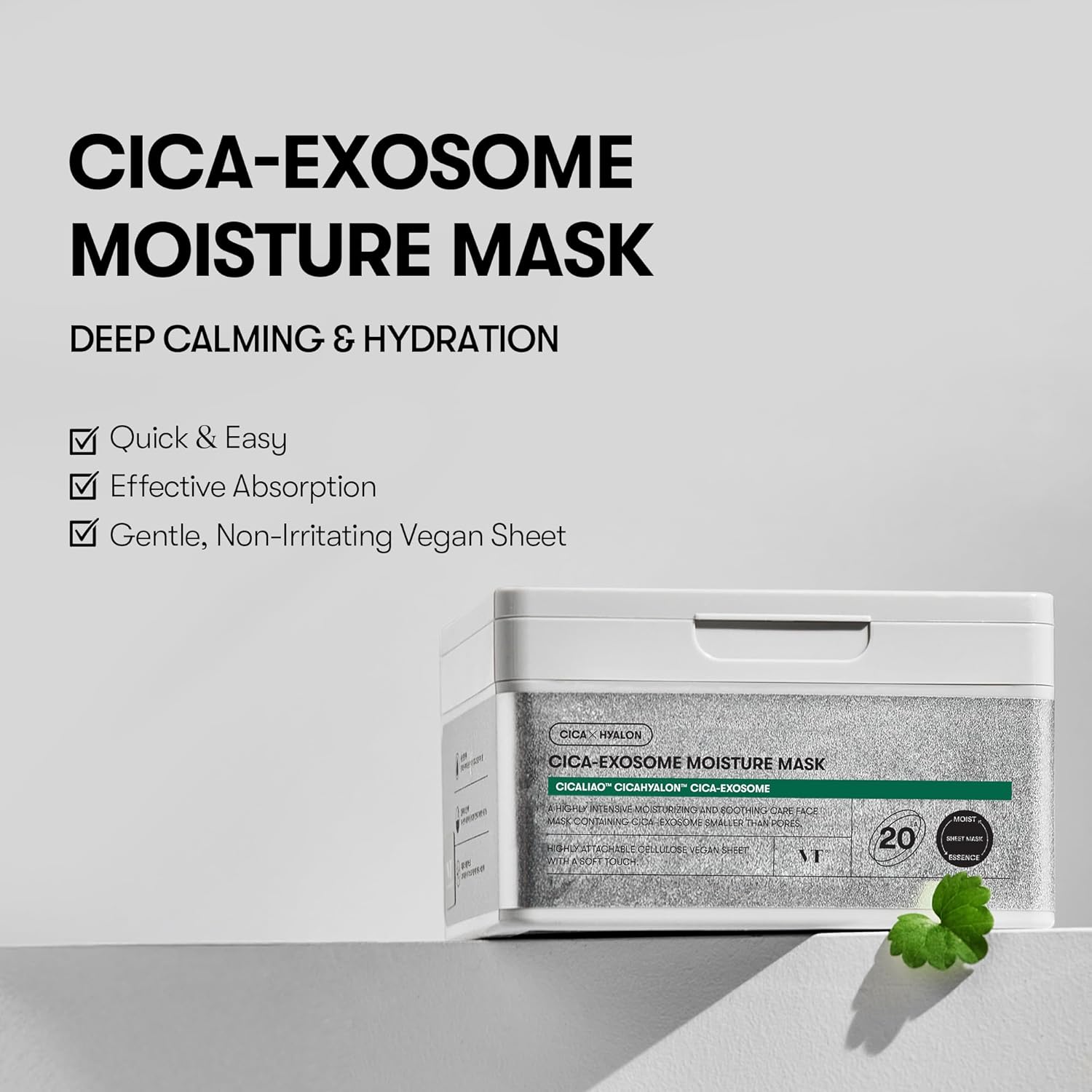 *PREORDEN: Cica-Exosome Moisture Mask (20 pz) / VT COSMETICS – Mascarilla facial coreana hidratante y calmante con exosomas