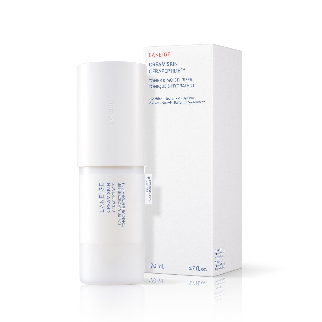 *PREORDEN: Cream Skin Refillable Toner & Moisturizer with Ceramides and Peptides - LANEIGE / Crema-Tónico lechosa para una piel radiante e hidratada.