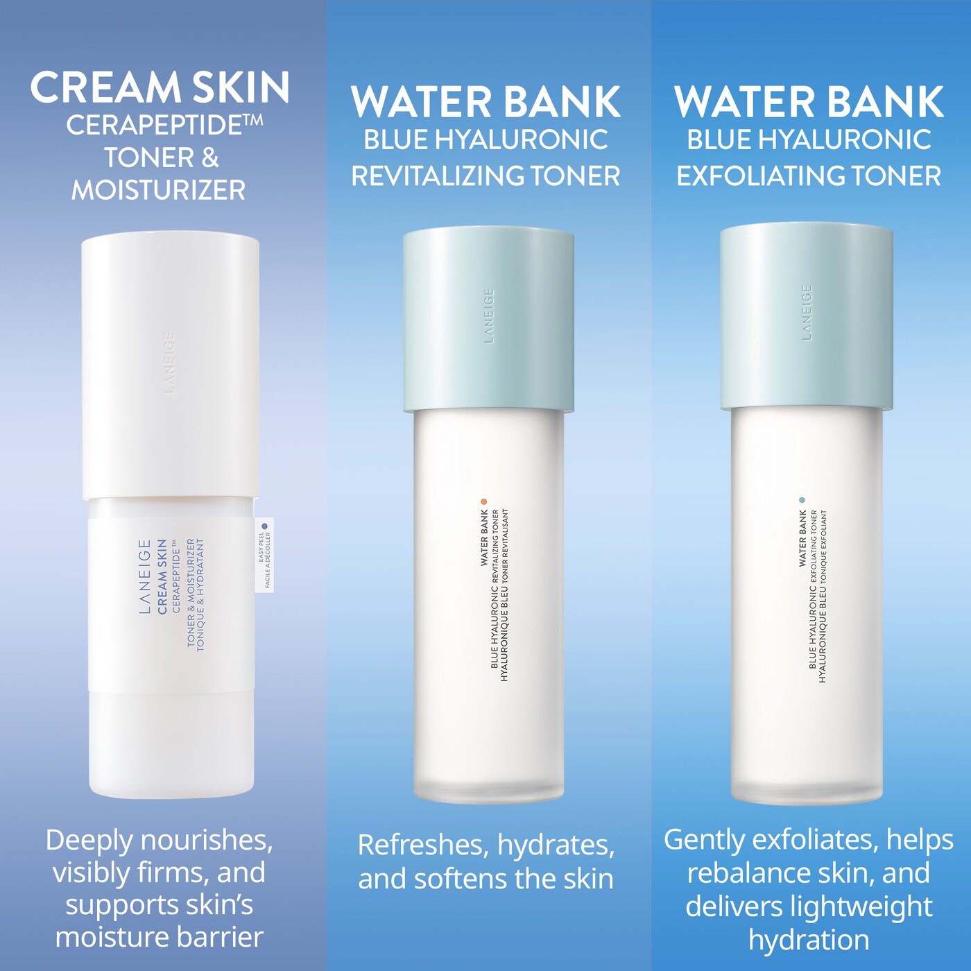 *PREORDEN: Cream Skin Refillable Toner & Moisturizer with Ceramides and Peptides - LANEIGE / Crema-Tónico lechosa para una piel radiante e hidratada.