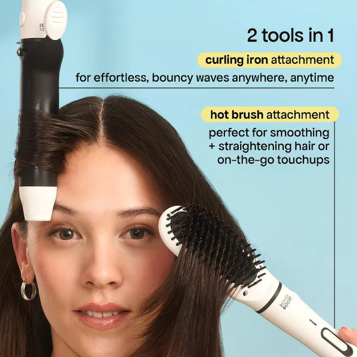 *PREORDEN: Mini Interchangeable 2-in-1 Hair Straightener Brush and Curling Iron - BondiBoost / mini herramienta para cabello de viaje doble voltaje