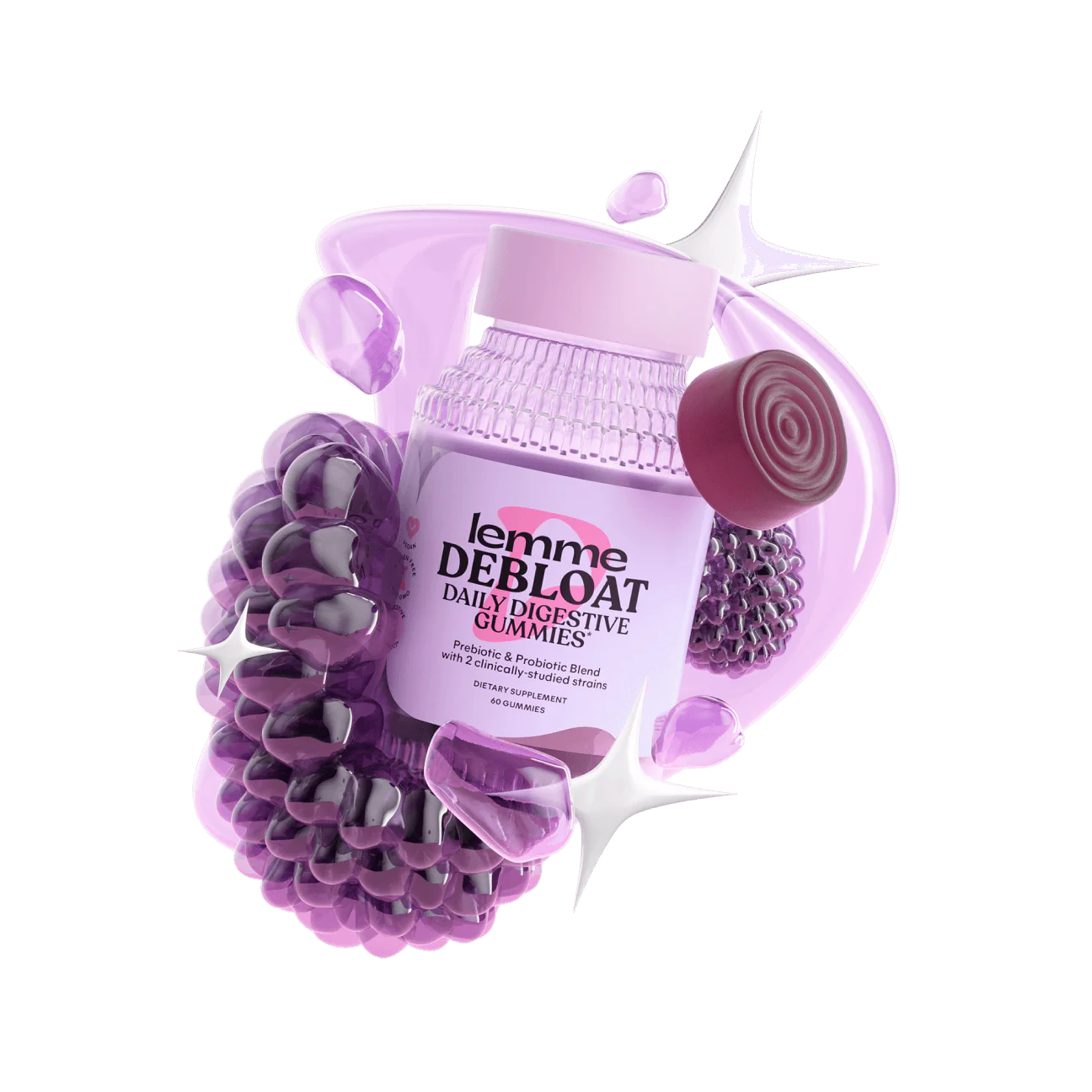DEBLOAT Daily Digestive Gummies and Capsules - lemme / Gomitas o Capsulas para la digestión