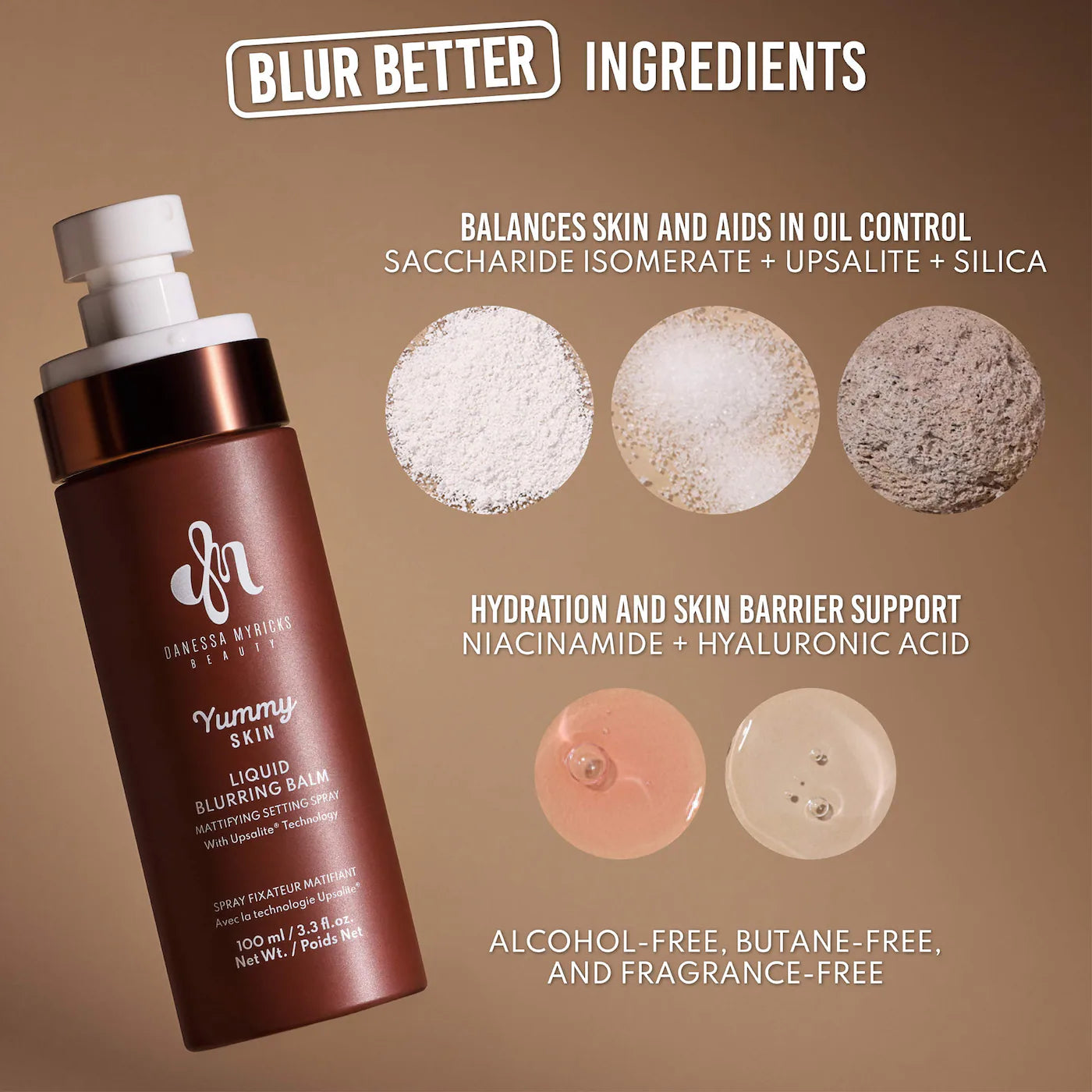 *PREORDEN: Yummy Skin Liquid Blurring Balm Mattifying Setting Spray - Danessa Myricks Beauty / Spray fijador ligero y difuminador