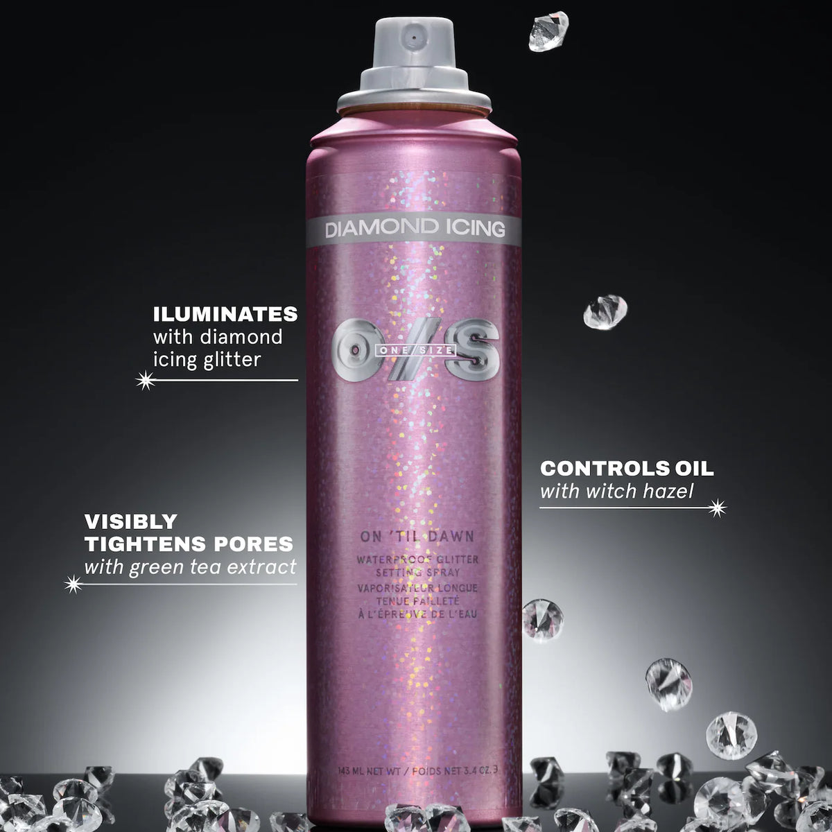 *PREORDEN: On 'Til Dawn Diamond Icing Glitter Waterproof Setting Spray - ONE/SIZE by Patrick Starrr / Spray fijador con brillos