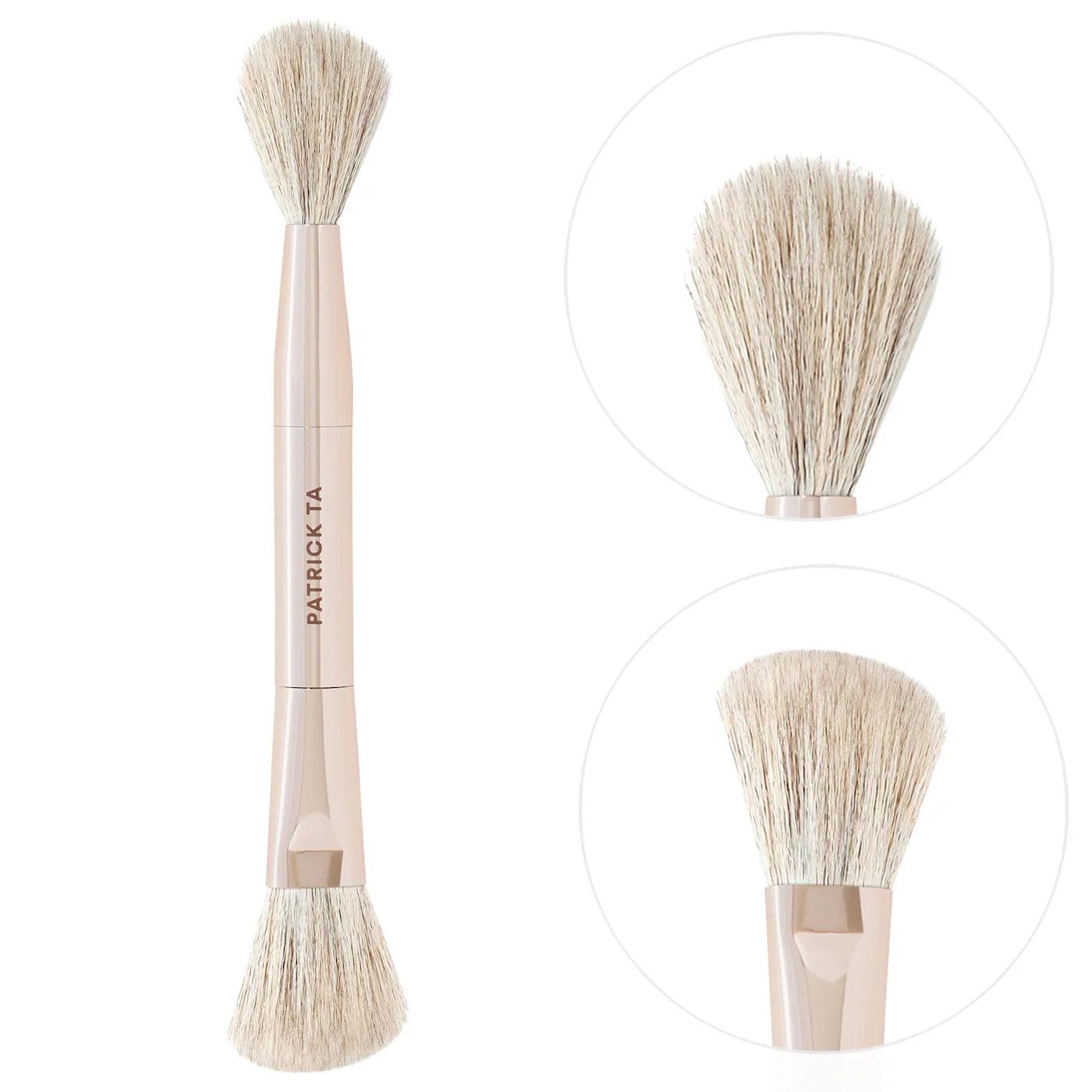 *PREORDEN: Dual Ended Transition Blush Brush - PATRICK TA / Brocha para rubor liquido y en polvo