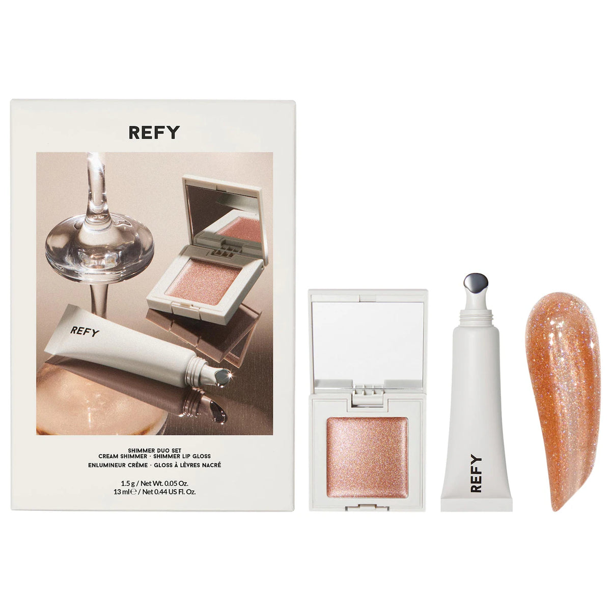 *PREORDEN: Shimmer Lip Gloss & Cream Highlighter Duo Gift Set - REFY / Set para labios