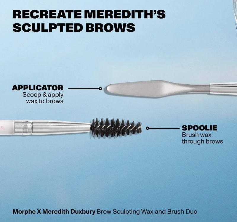 Duxbury Brow Sculpting Wax And Brush Duo - Morphe X Meredith / Set de Cera para cejas y Aplicador de dos puntas