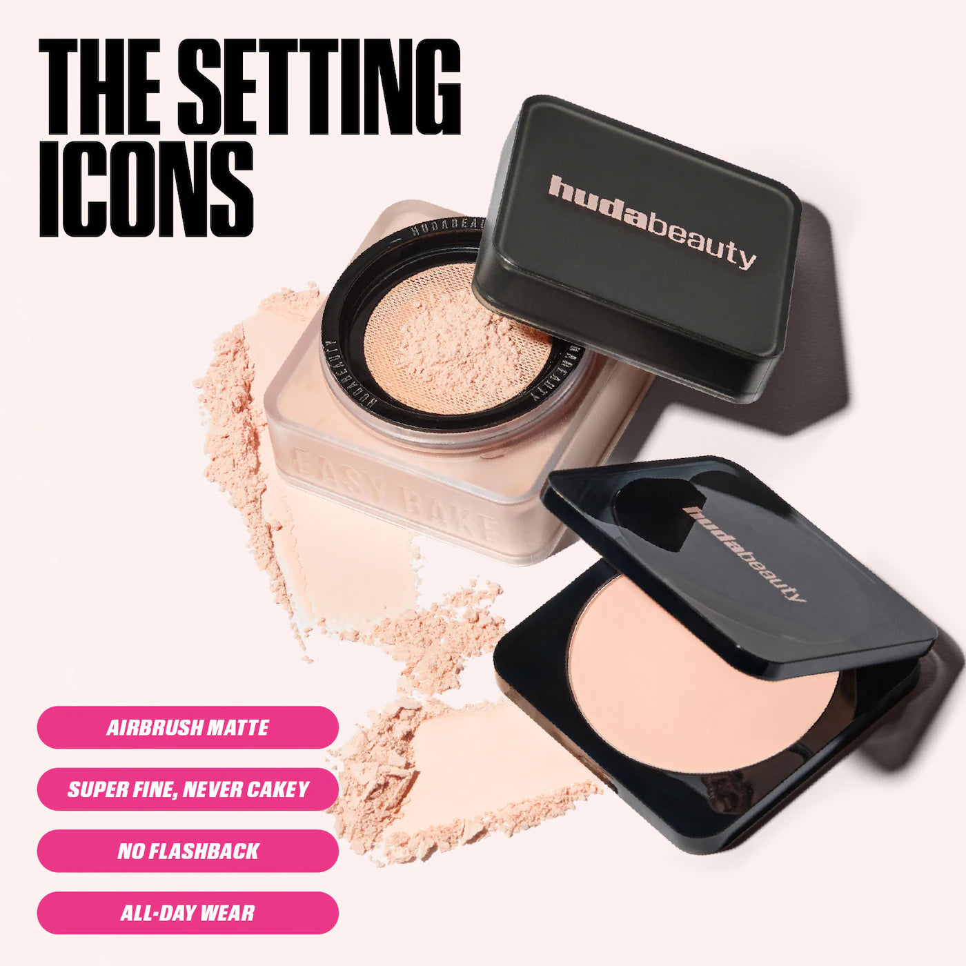 *PREORDEN: Easy Bake Airbrush Matte Pressed Setting Powder - HUDA BEAUTY / Polvo compacto