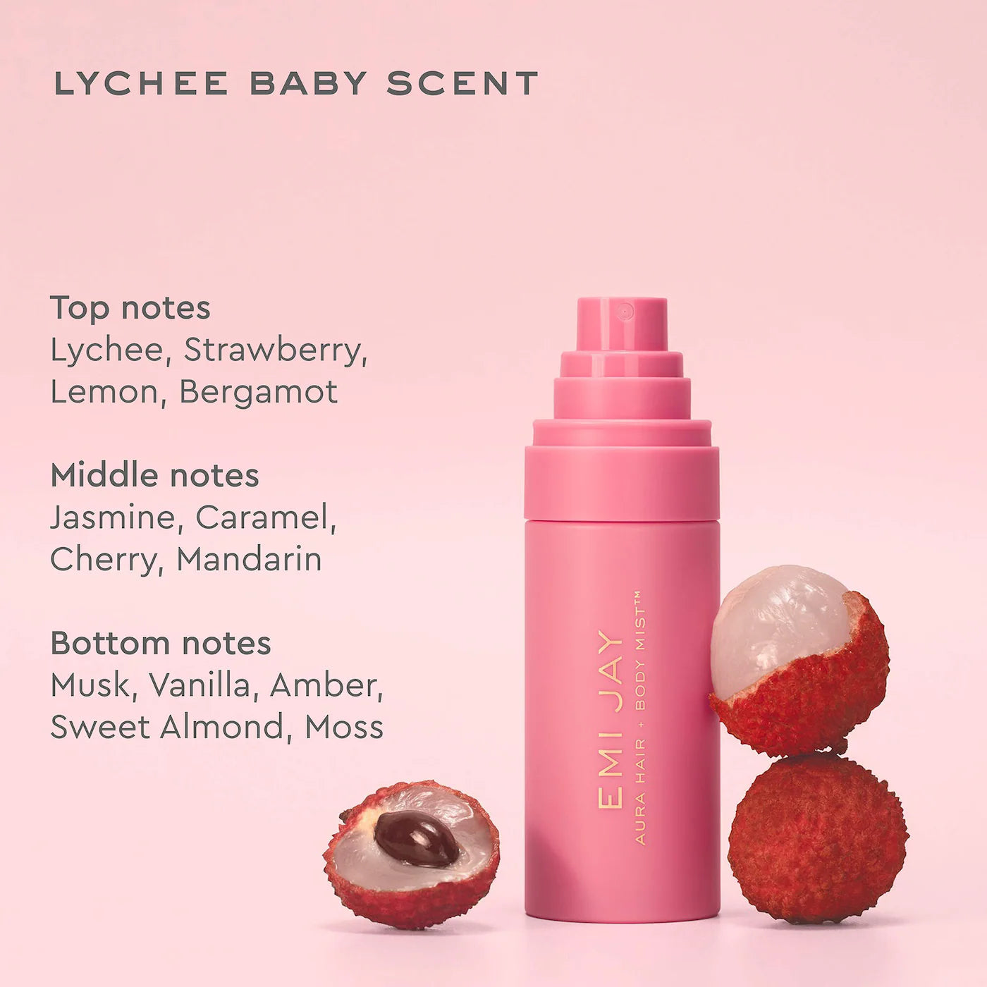 *PREORDEN: Aura Hair & Body Fragrance Mist in Lychee Baby with Lychee, Cherry, & Vanilla - Emi Jay / Fragancia para cabello para bebès