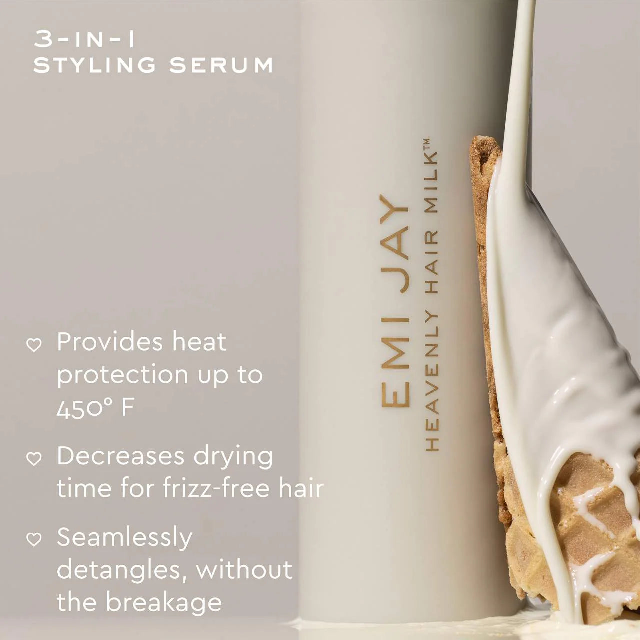 *PREORDEN: Heavenly Hair Milk™ Vanilla Leave-In Conditioner Hair Serum - Emi Jay  / Serum que protege y suaviza tu cabello