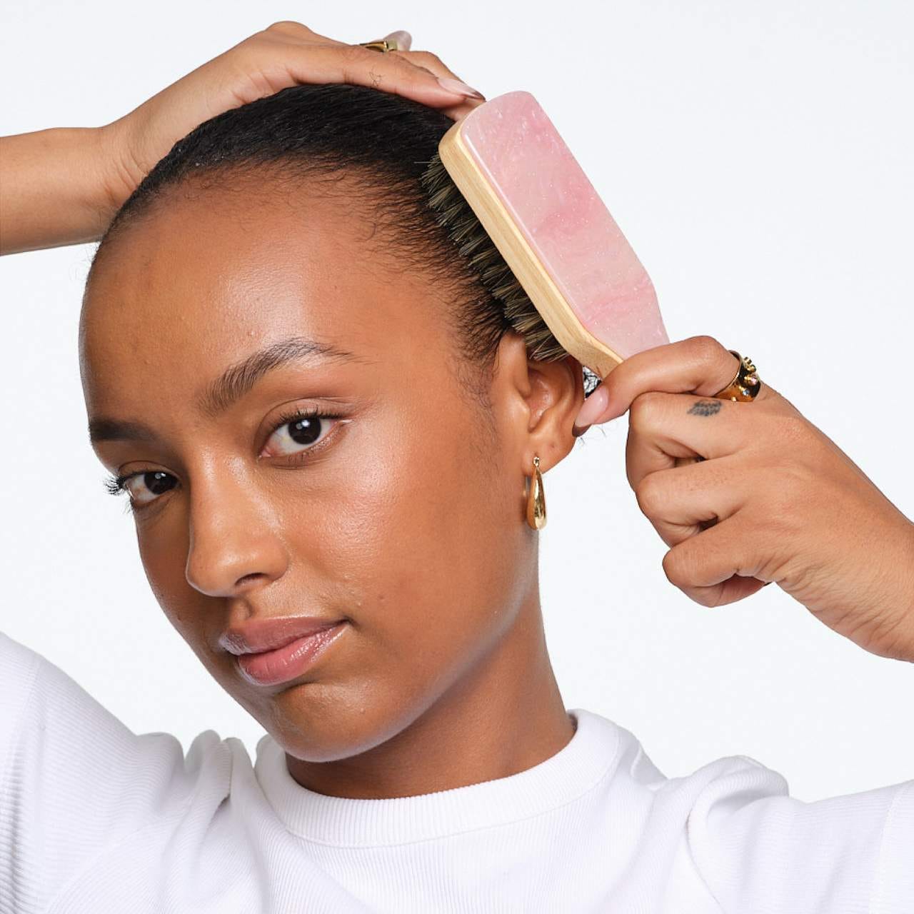 Mini Boar Bristle Hair Brush in Pink Sugar - Emi Jay  / Cepillo para peinar