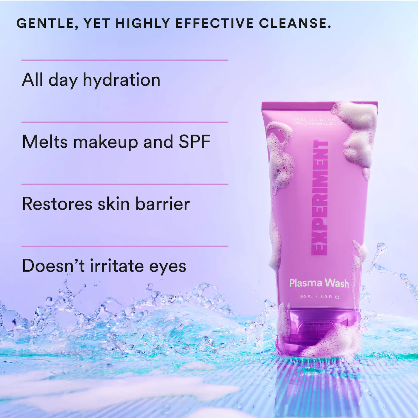 *PREORDEN: Plasma Wash Moisture-Depositing Gel Cream Cleanser with Glycerin 150mL - Experiment / Limpiador facial