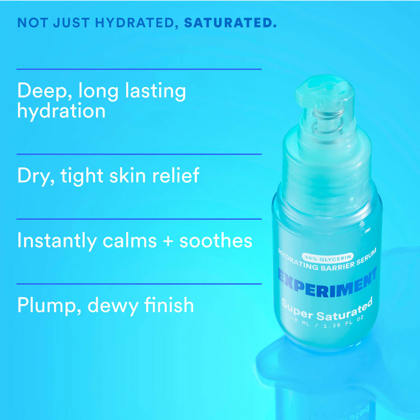 *PREORDEN: Super Saturated Hydrating Barrier Serum with 30% Glycerin + Polyglutamic Acid  - Experiment / Suero hidratante intensivo