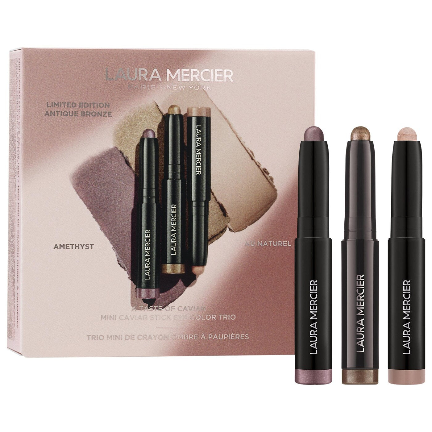 *PREORDEN: A Taste of Caviar Mini Caviar Stick Eye Shadow Trio Gift Set - Laura Mercier / Set de sombras en barra