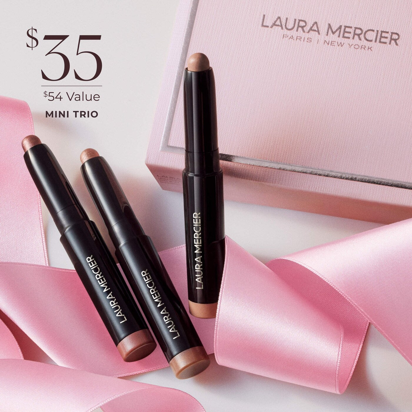 *PREORDEN: A Taste of Caviar Mini Caviar Stick Eye Shadow Trio Gift Set - Laura Mercier / Set de sombras en barra