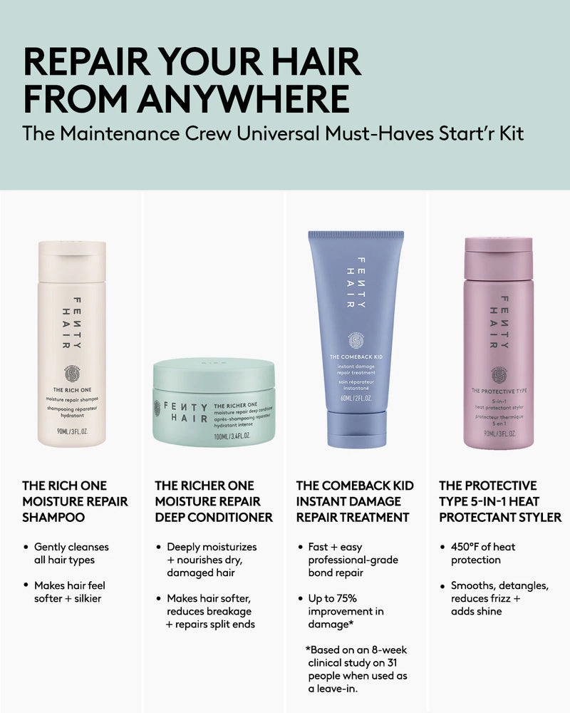*PREORDEN: The Mini Maintenance Crew Universal Hair Start'R Kit - Fenty Beauty by Rihanna / Set de viaje para el cabello