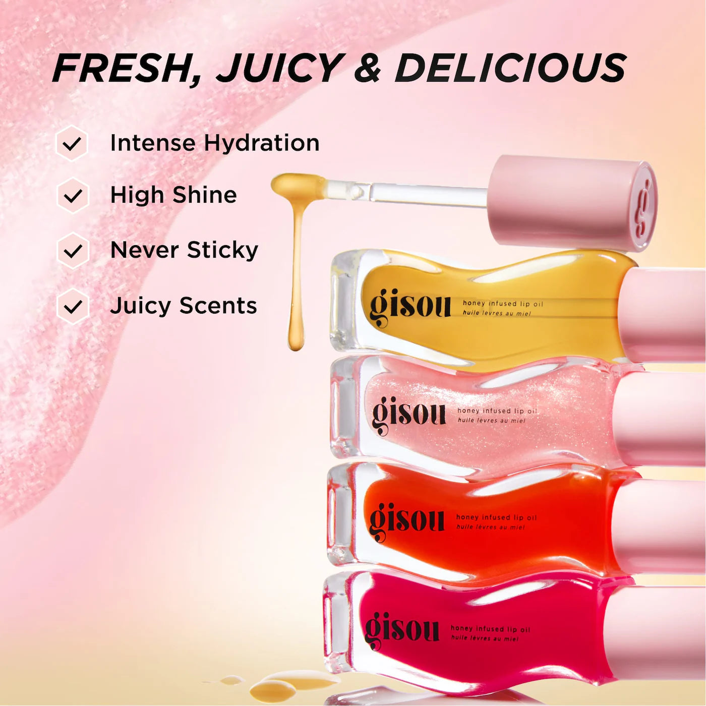 Honey Infused Hydrating Lip Oil - Gisou / Tratamiento nutritivo de labios