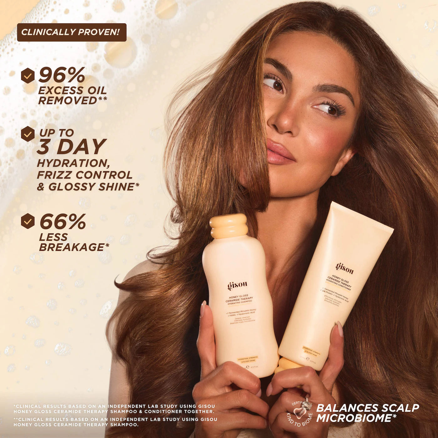 Honey Gloss Ceramide Therapy Hydrating Shampoo & Conditioner Duo - Gisou / Set de shampoo y acondicionador