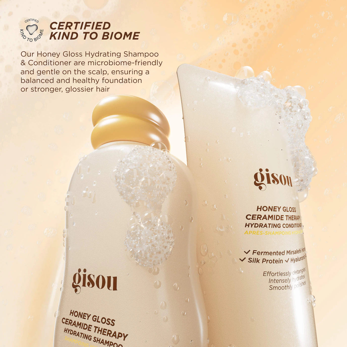 Honey Gloss Ceramide Therapy Hydrating Shampoo & Conditioner Duo - Gisou / Set de shampoo y acondicionador