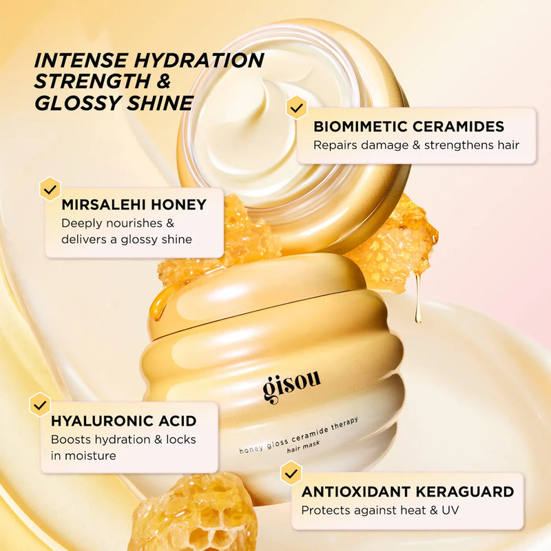 Honey Gloss Ceramide Therapy Hydrating Hair Mask - Gisou / Mascarilla para cabello hidratante