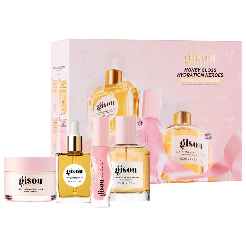 Honey Gloss Hydration Heroes Hair Value Set - Gisou / Set de cuidado del cabello y labios (edición limitada)