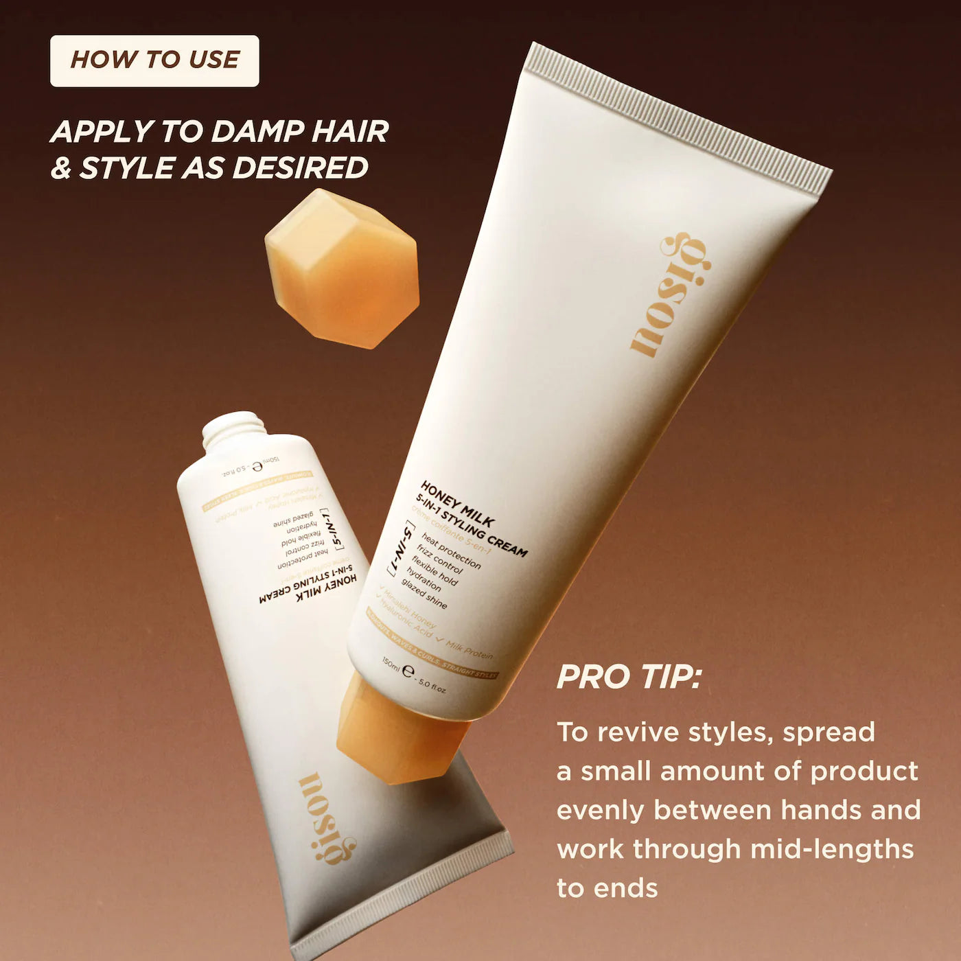 *PREORDEN: Honey Milk 5-in-1 Styling Cream - Gisou / Crema hidratante antifrizz con protección al calor