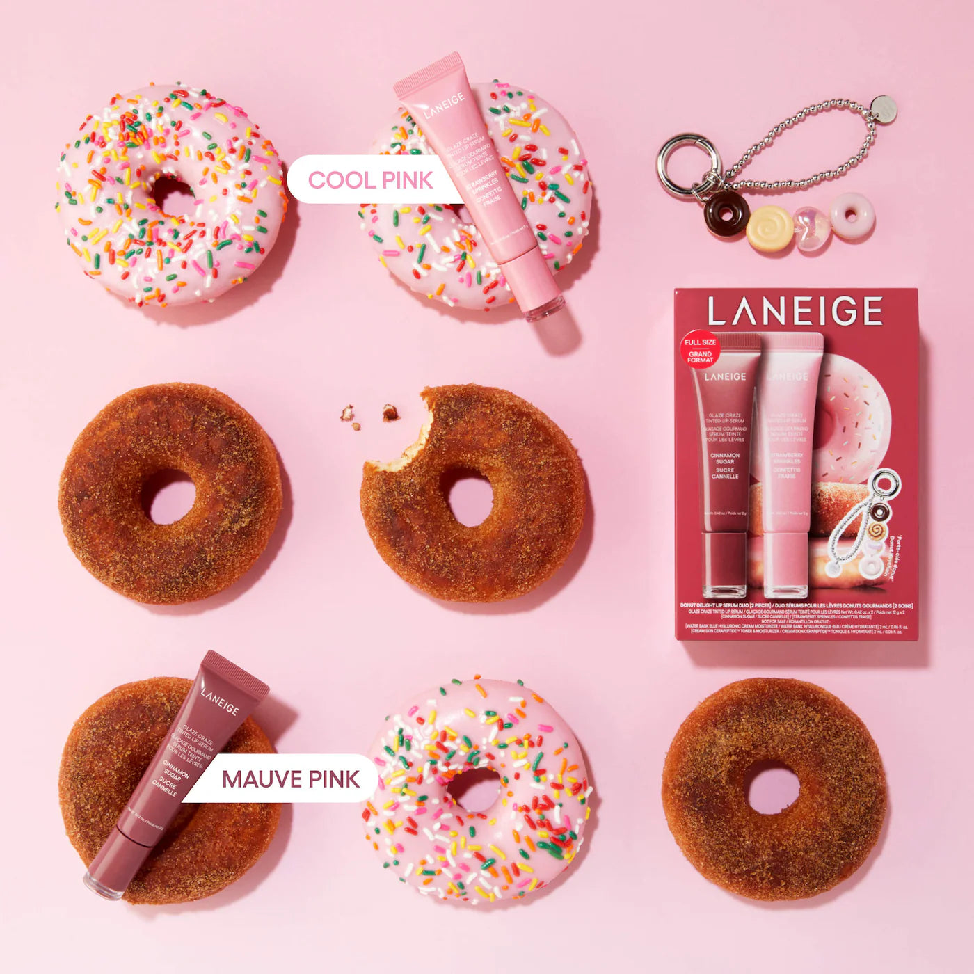 *PREORDEN: Glaze Craze Donut Delight Hydrating Tinted Lip Serum Duo - Laneige / Set 2 pzas labios