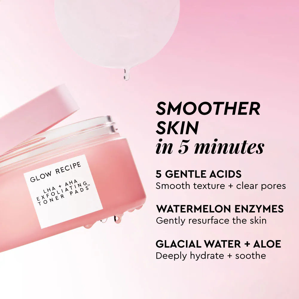 *PREORDEN: Korean Toner Pad Skin Care Kit for Pores, Dark Spots, and Skin Barrier Repair - Glow Recipe / Set de cuidado facial coreano