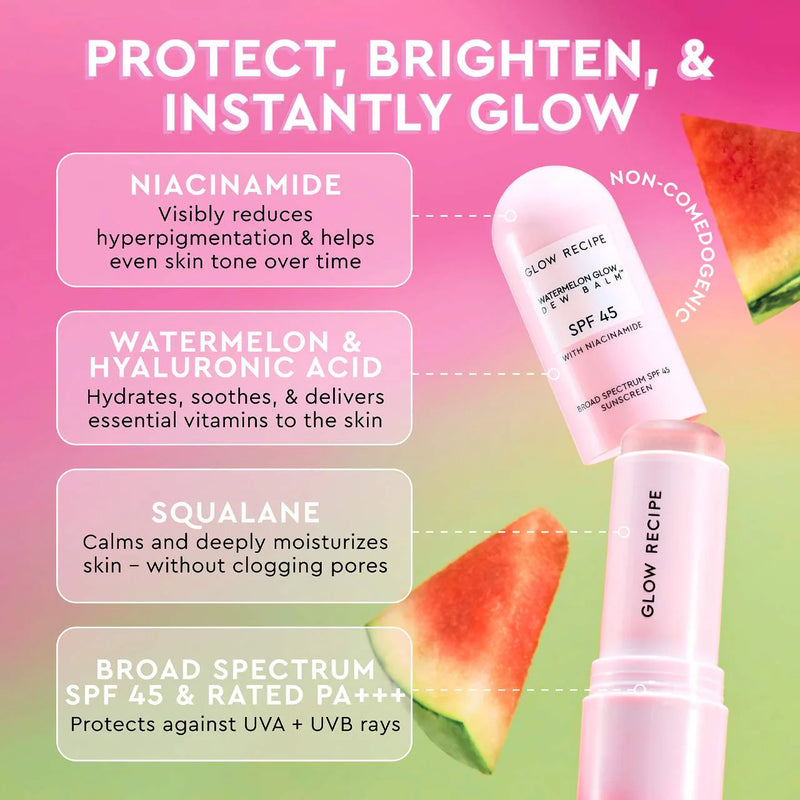 *PREORDEN: Watermelon Glow Niacinamide Dew Balm Sunscreen Stick SPF 45 - Glow Recipe / Protector solar en barra