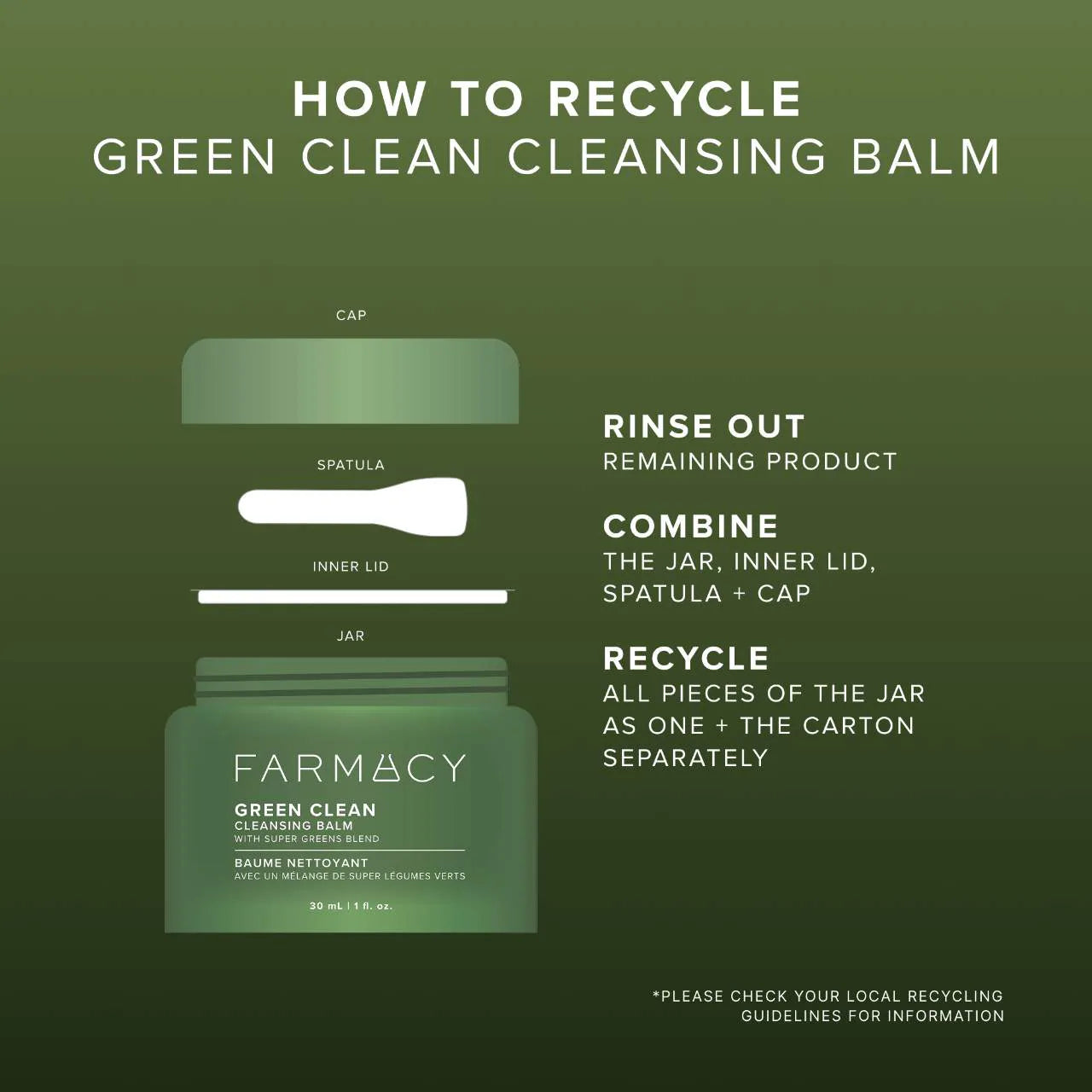 *PREORDEN: Green Clean Makeup Removing Cleansing Balm - Farmacy / Balsamo desmaquillante