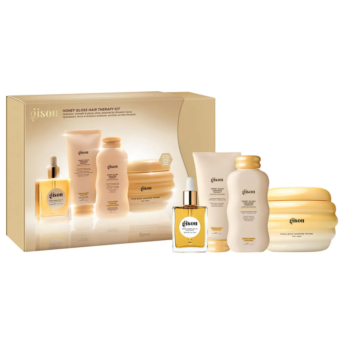 *PREORDEN: Honey Gloss Hair Therapy Set - Gisou / Set de cuidado del cabello