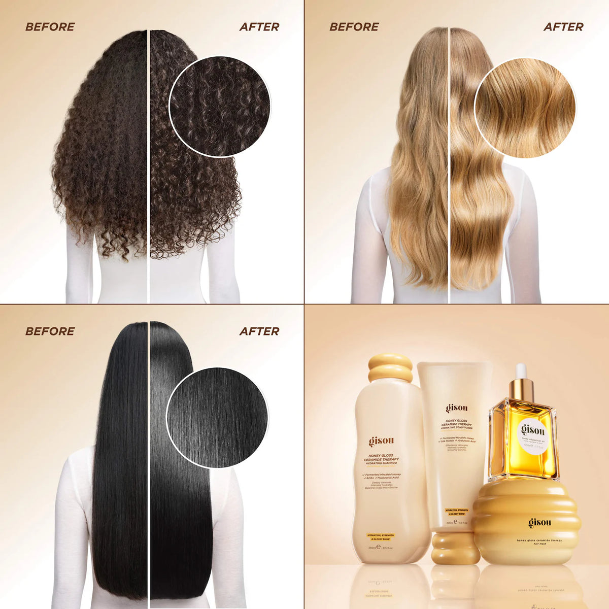 *PREORDEN: Honey Gloss Hair Therapy Set - Gisou / Set de cuidado del cabello