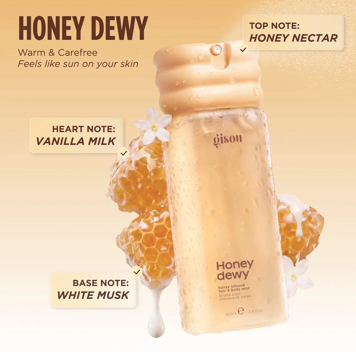 *PREORDEN: Honey Dewy Honey Infused Hair & Body Mist - Gisou / Fragancia para cuerpo y cabello
