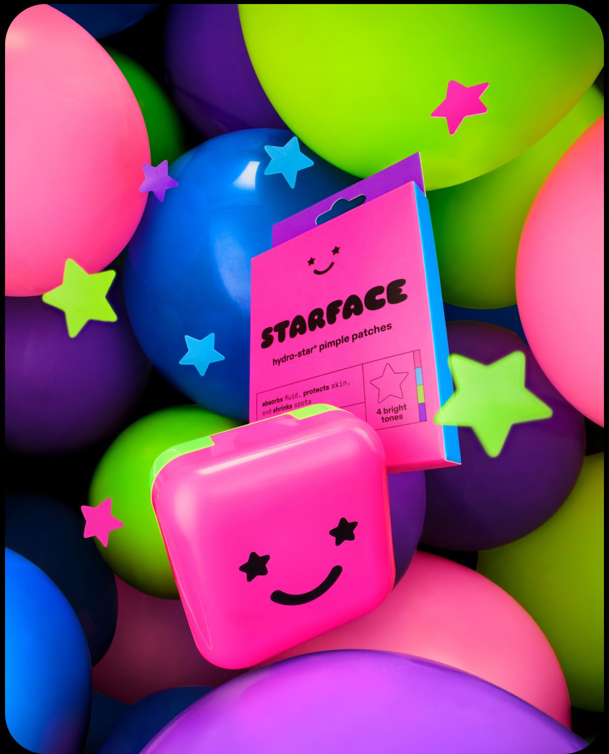 Hydro Stars Party Pack Compact (32 estrellas) - Starface / Parches para granitos con estuche