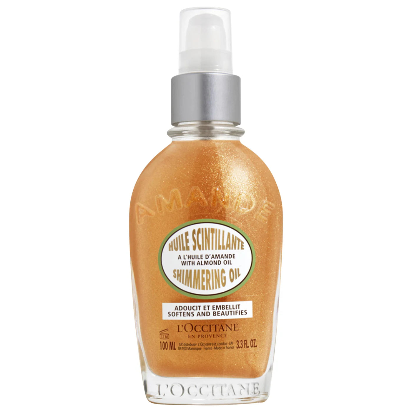 *PREORDEN: Instant Golden Glow with Almond Shimmering Body Oil - L'Occitane / Aceite corporal ligero que nutre con un brillo dorado y luminoso