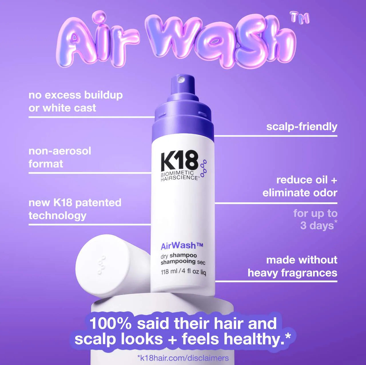 *PREORDEN: AirWash™ Dry Shampoo - K18 Biomimetic Hairscience /