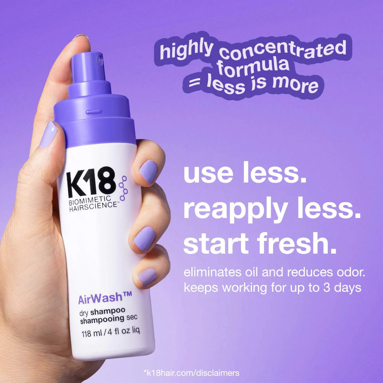 *PREORDEN: AirWash™ Dry Shampoo - K18 Biomimetic Hairscience /