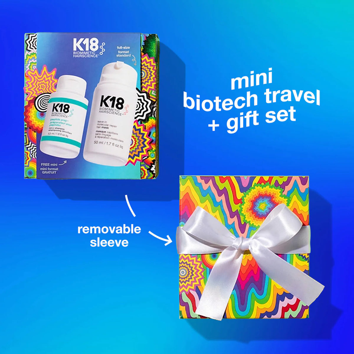 *PREORDEN: Detox + Repair Leave-In Molecular Repair Mask & Mini Detox Shampoo Gift Set- K18 / Set reparador de cabello