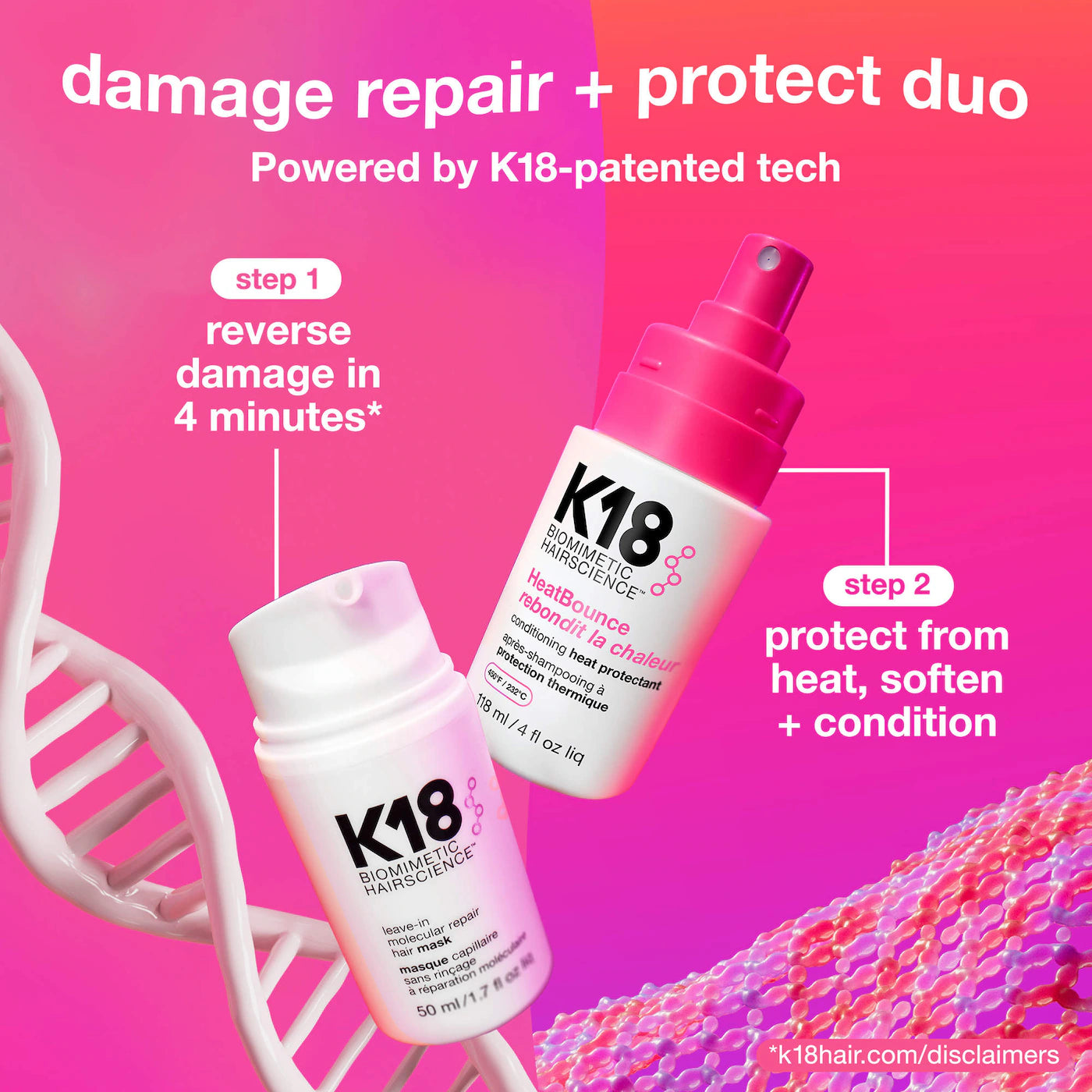 *PREORDEN: HeatBounce™ Leave-In Conditioner Heat Protectant - K18 Biomimetic Hairscience / Acondicionador sin enjuage