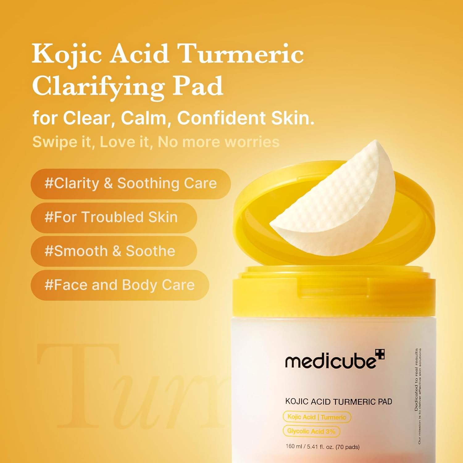 Kojic Acid Tumeric Toner Pad - Medicube / Almohadillas para piel radiante