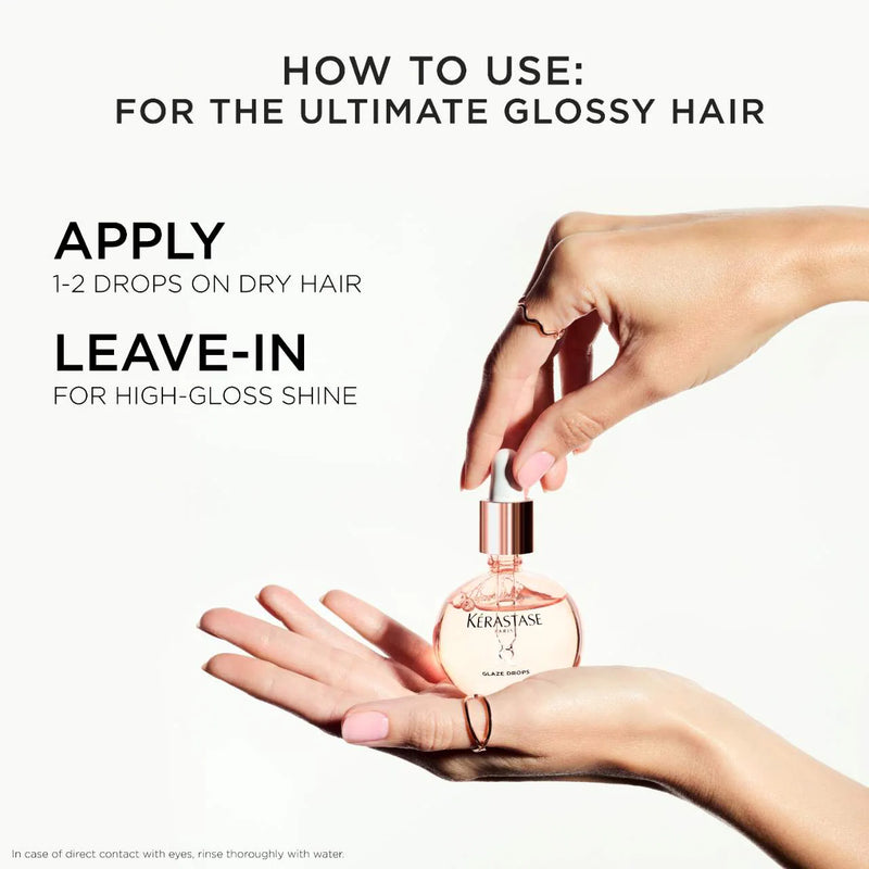 *PREORDEN: Gloss Absolu Glaze Drops Anti-Frizz Hair Oil - Kérastase /  Aceite de alto brillo para el cabello antifrizz