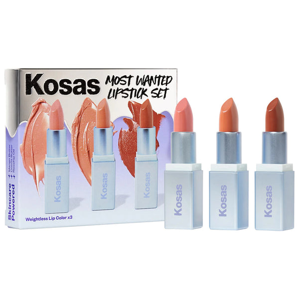 *PREORDEN: Mini Most Wanted Nude Lipstick Set - Kosas / Set 3 pzas mini labial hidratante satinado