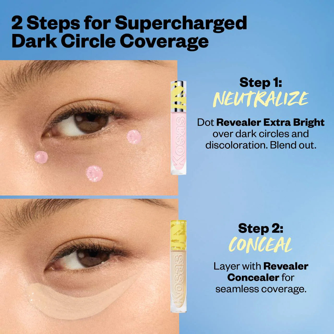 *PREORDEN: Revealer Extra Bright Serum-Powered Color Correctors - Kosas / Corrector cobertura completa