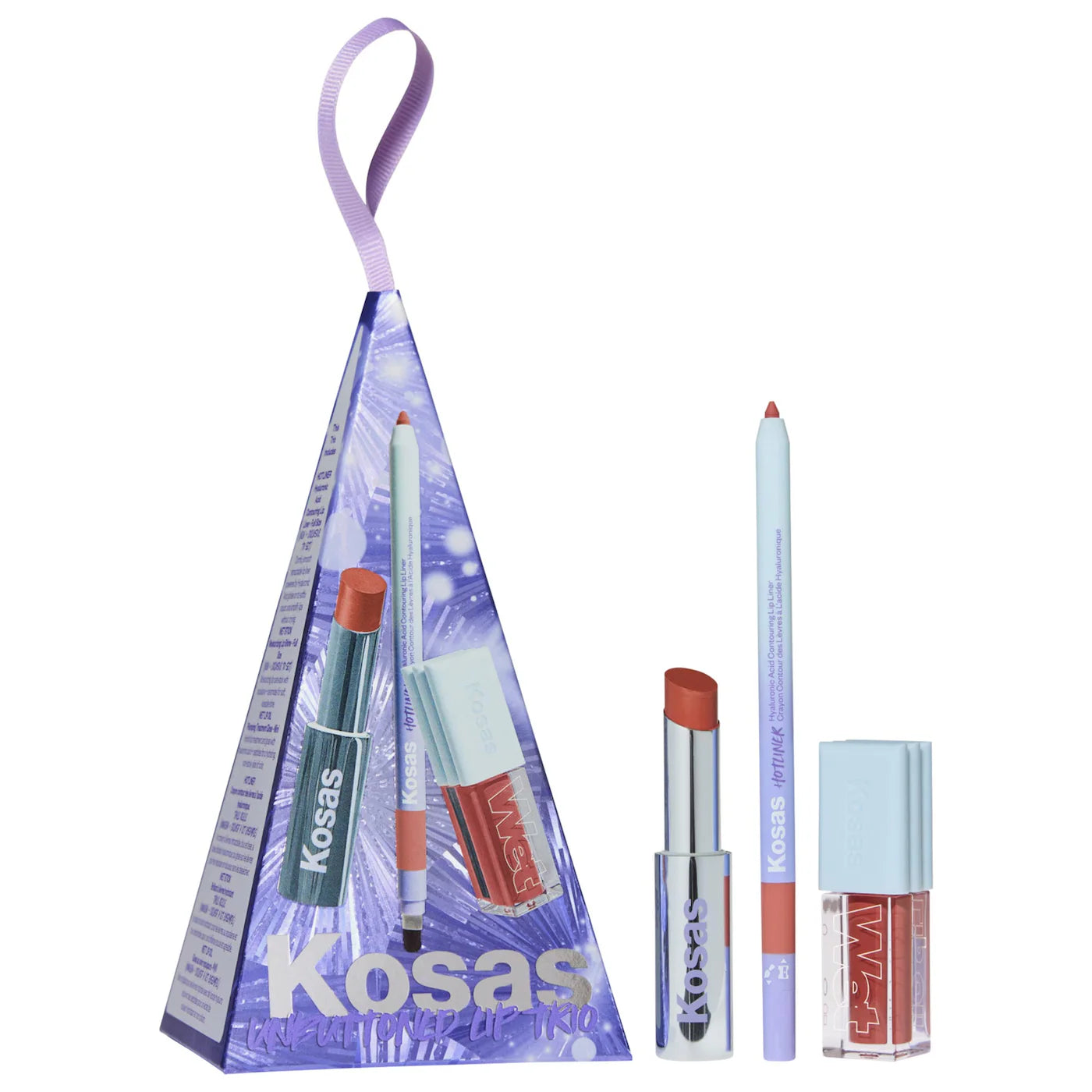 *PREORDEN: Unbuttoned Lip Liner, Lipstick, and Gloss Gift Set - Kosas / Set 3 pzas para labios