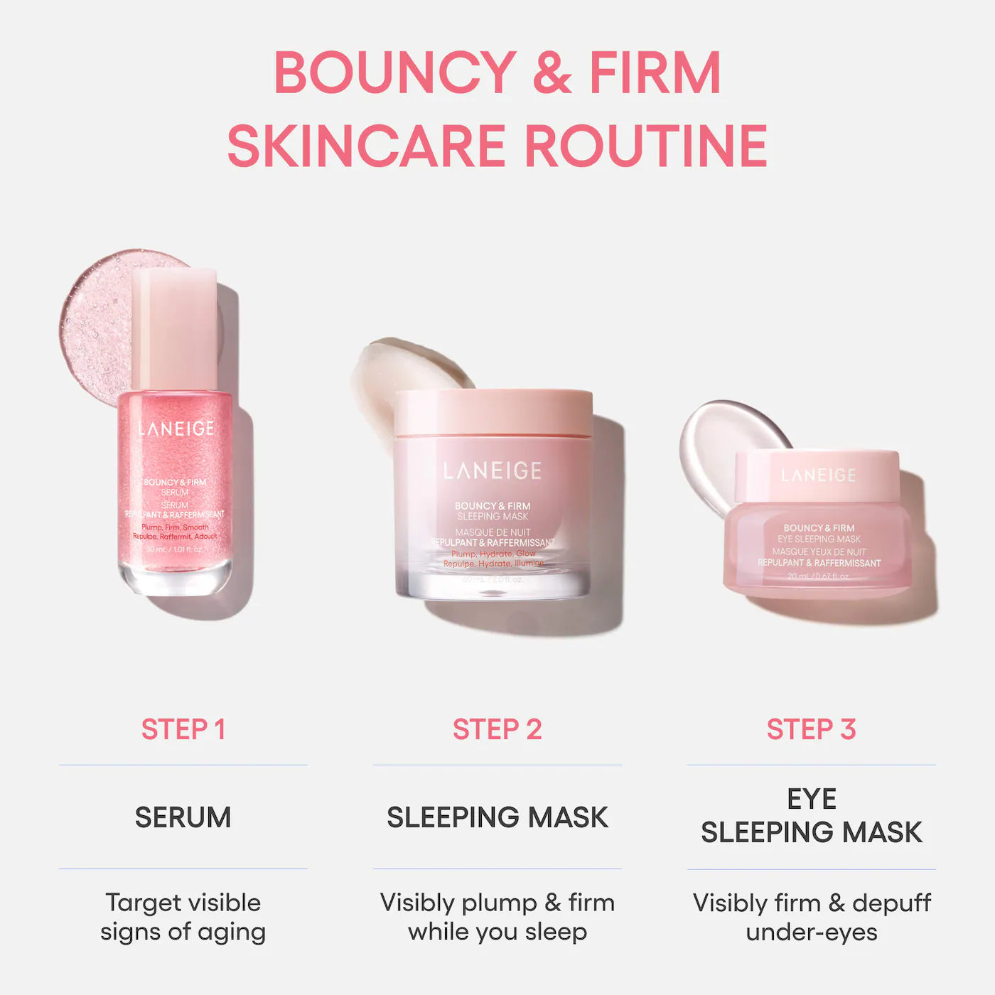 *PREORDEN: Bouncy & Firm Mini Skin Treats - Laneige / Set 3 pzas rostro