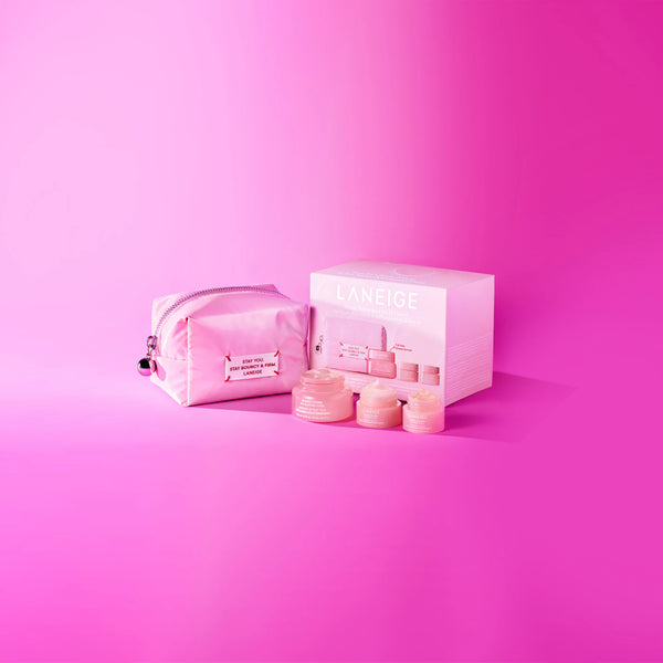 *PREORDEN: Bouncy & Firm Plump, Firm & Glow Set - Laneige / Set 3 pzas piel firme y luminosa + cosmetiquera