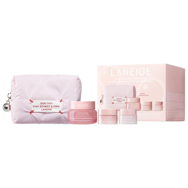 *PREORDEN: Bouncy & Firm Plump, Firm & Glow Set - Laneige / Set 3 pzas piel firme y luminosa + cosmetiquera